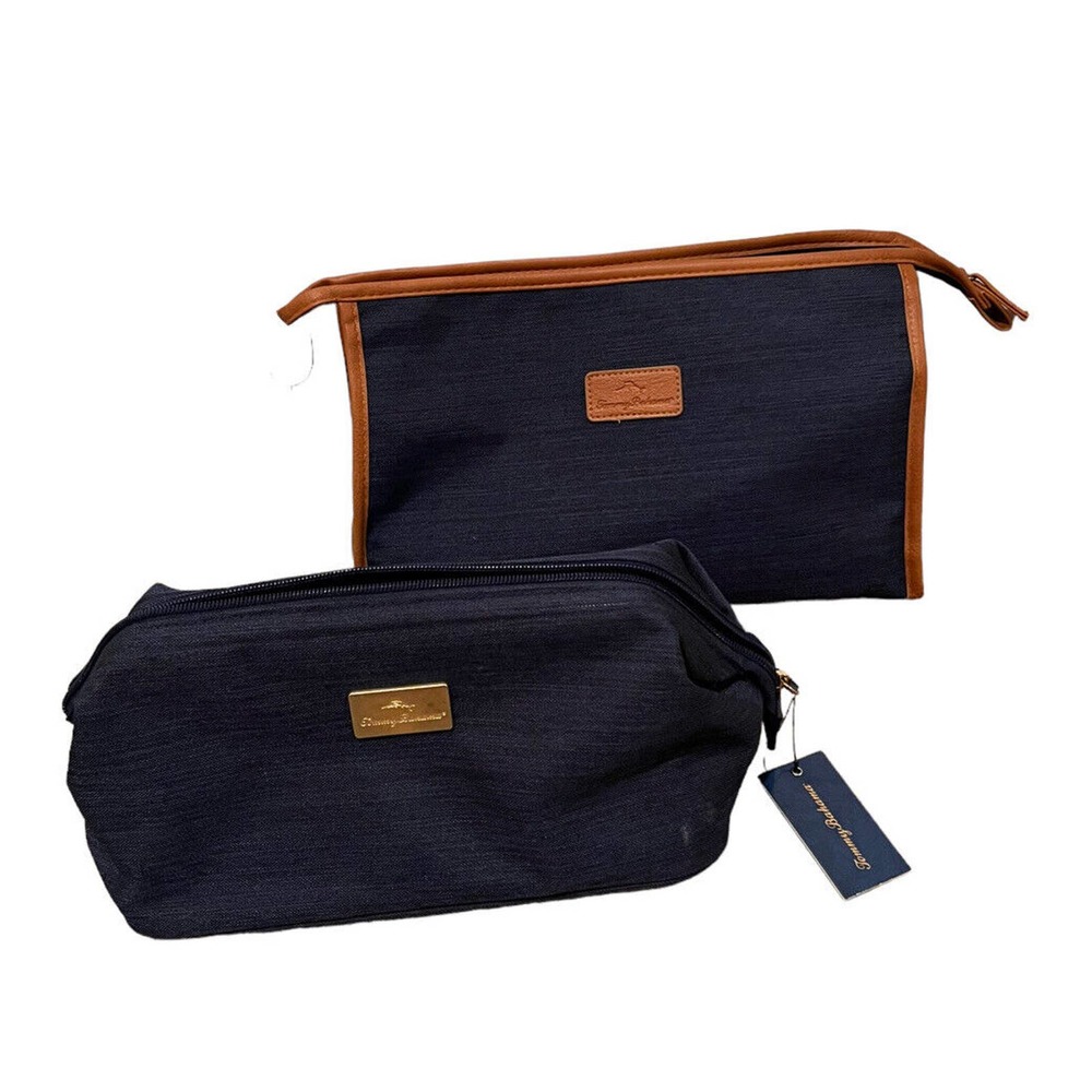 TOMMY BAHAMA Travel Toiletry Bag Case Men's Blue 2 Piece Set NWT